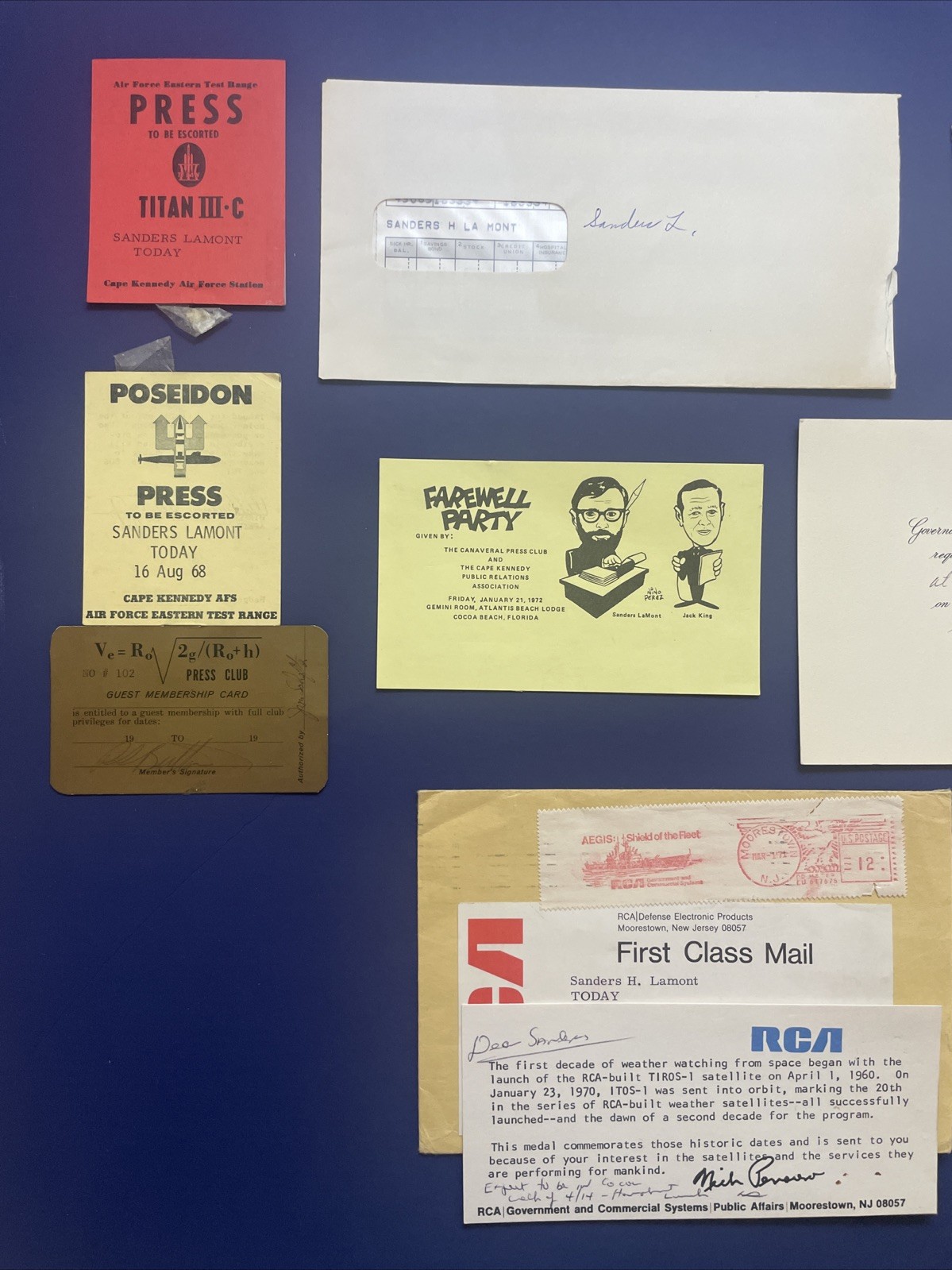 Vintage NASA Space Collectible Lot/Scrapbook - Sanders LaMont Aerospace Writer