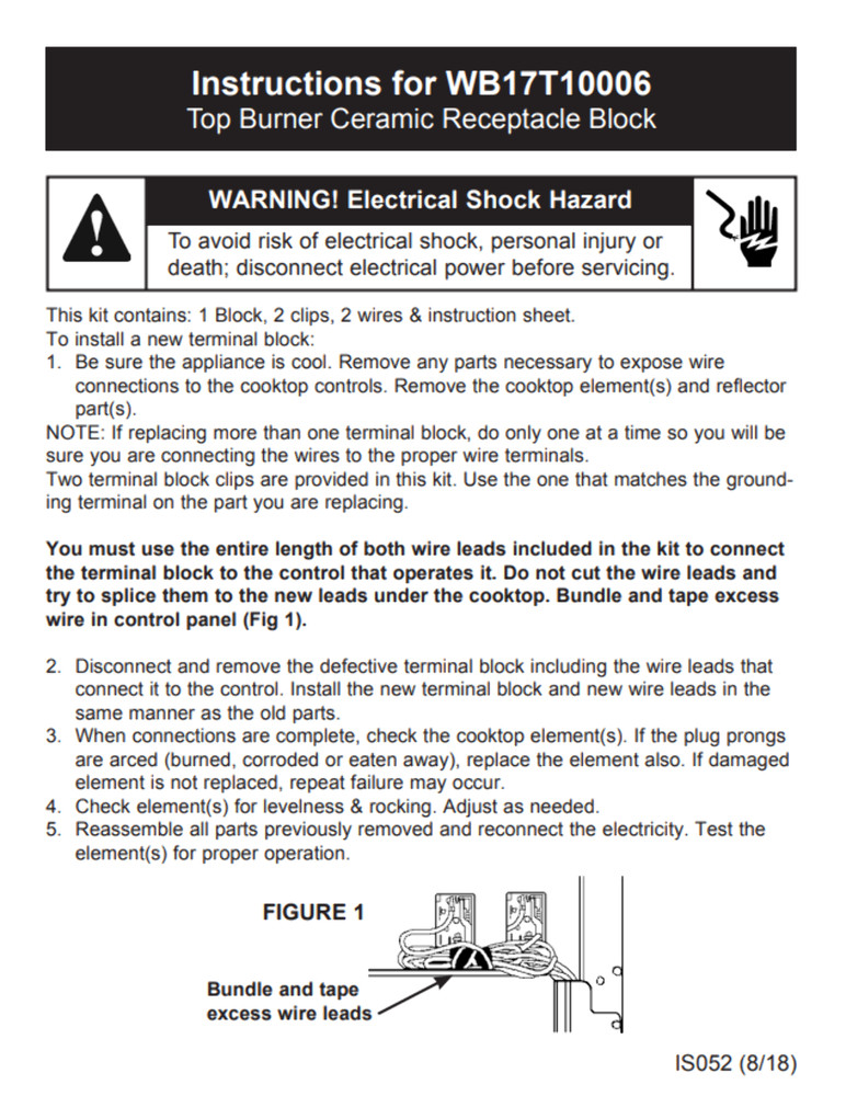 WB17T10006 Range Terminal Block