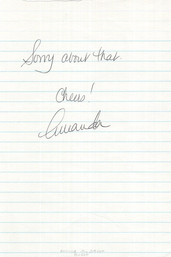 Amanda McBroom- Signed Page (Singer)