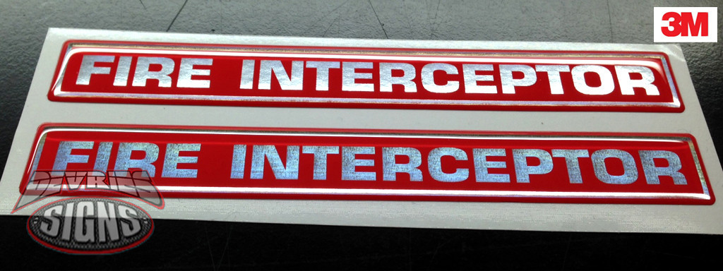Domed FIRE INTERCEPTOR PURSUIT VEHICLE emblems fire fighter badges 3M