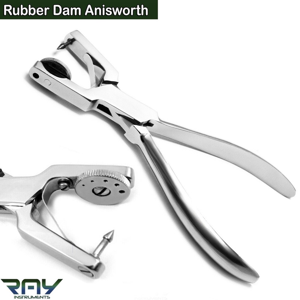 Rubber Dam Intsruments Anisworth Punch Hole Forceps Clamps Lvory Frame Medium