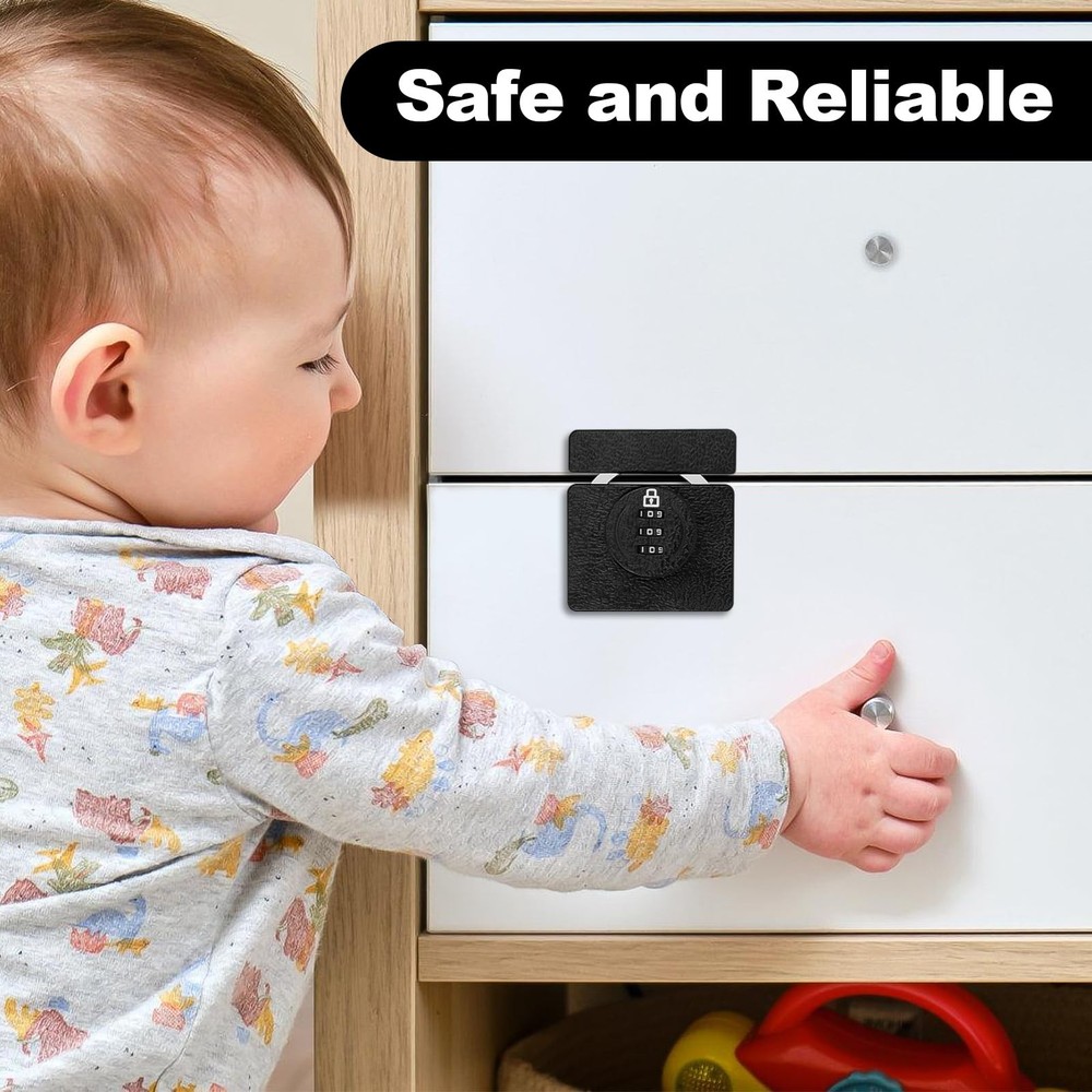 Keyless Combination Cabinet Lock - 3-Digit Security Door Lock for Cabinets, D...
