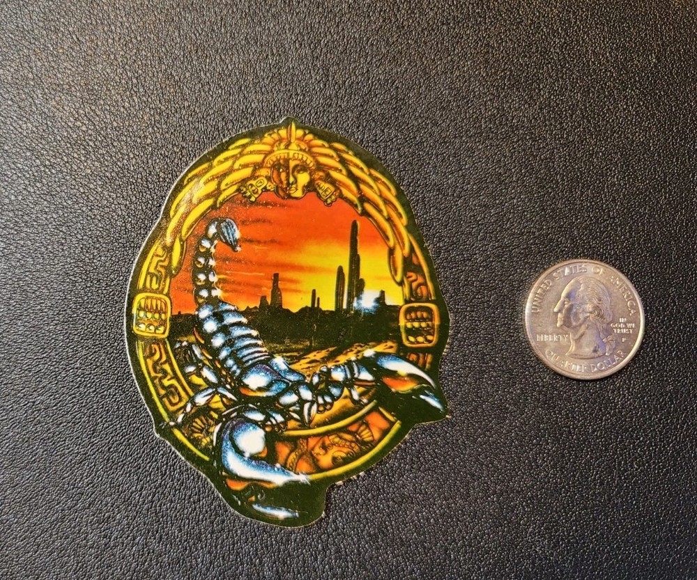 Vintage Scorpion Vending Machine Glitter Sticker 🦂