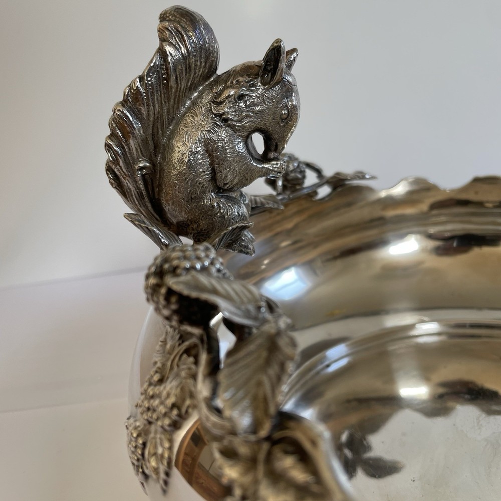 Antique E.G. Webster Silver Plate Squirrel Nut Dish