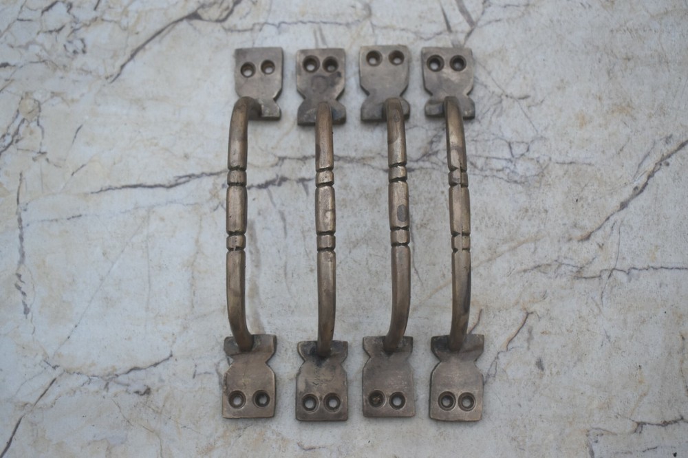 Vintage Victorian Cast Brass Handles Door Knobs and Pulls Gate Handle 4 pcs
