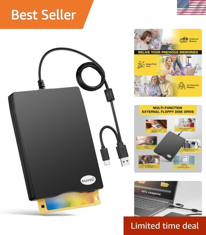 Portable 3.5" Floppy Disk Drive for Windows: Easy Access for Nostalgic Users