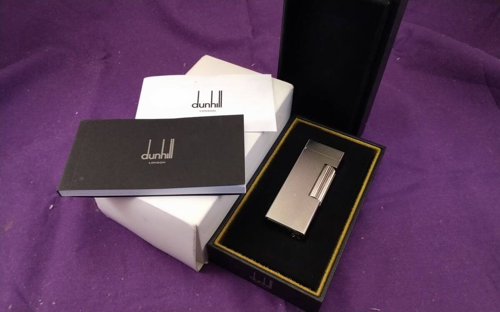 Dunhill Rollagas Silver Burley Lighter Boxed Used