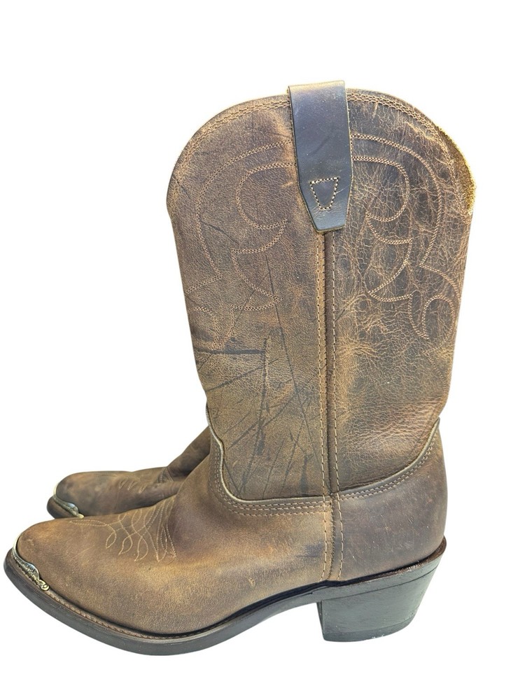 Durango Cowboy Boots Mens 9.5 Brown Leather Distressed Western Pull On