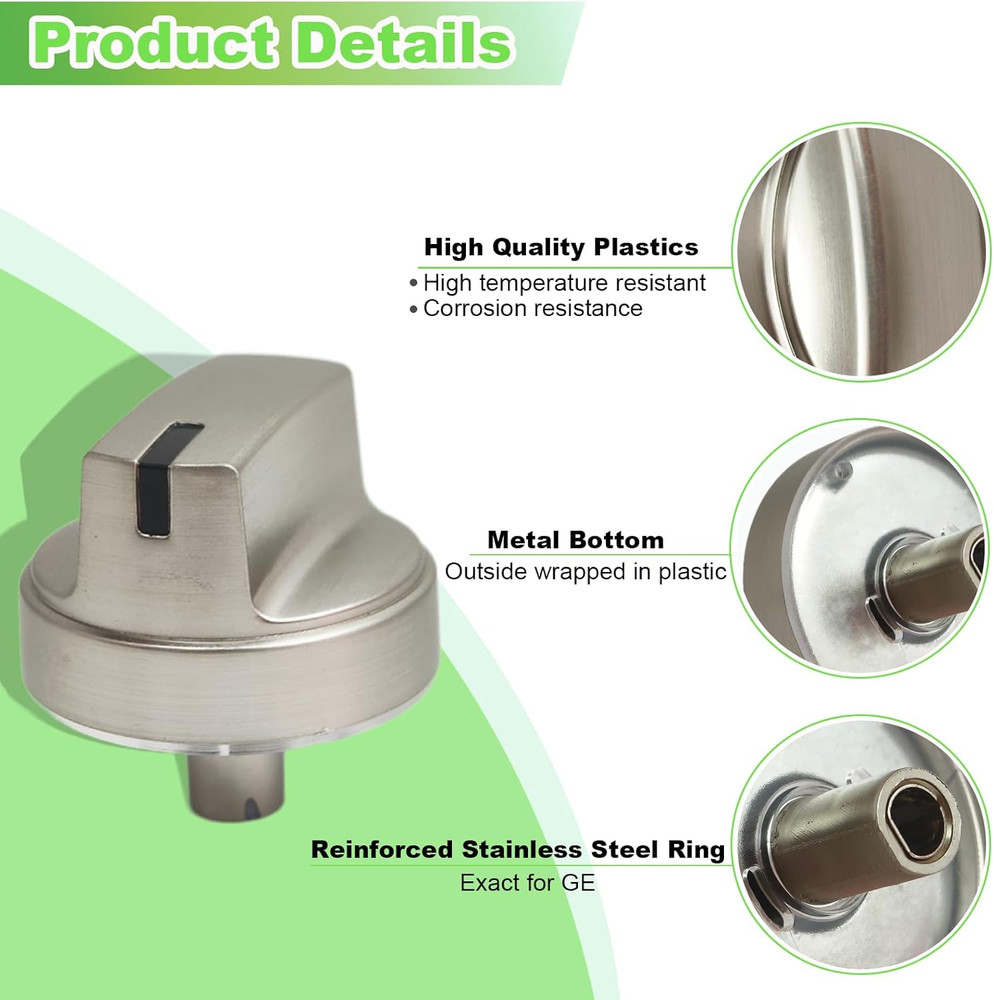 WB03X29354 Gas Stove Knobs Replacements, 5 Pack Cooktop Knobs Compatible with GE
