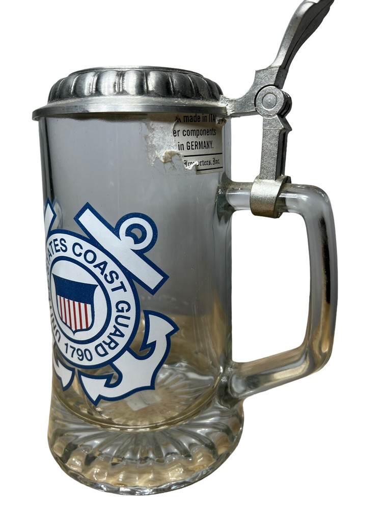 U.S. Coast Guard Glass Stein