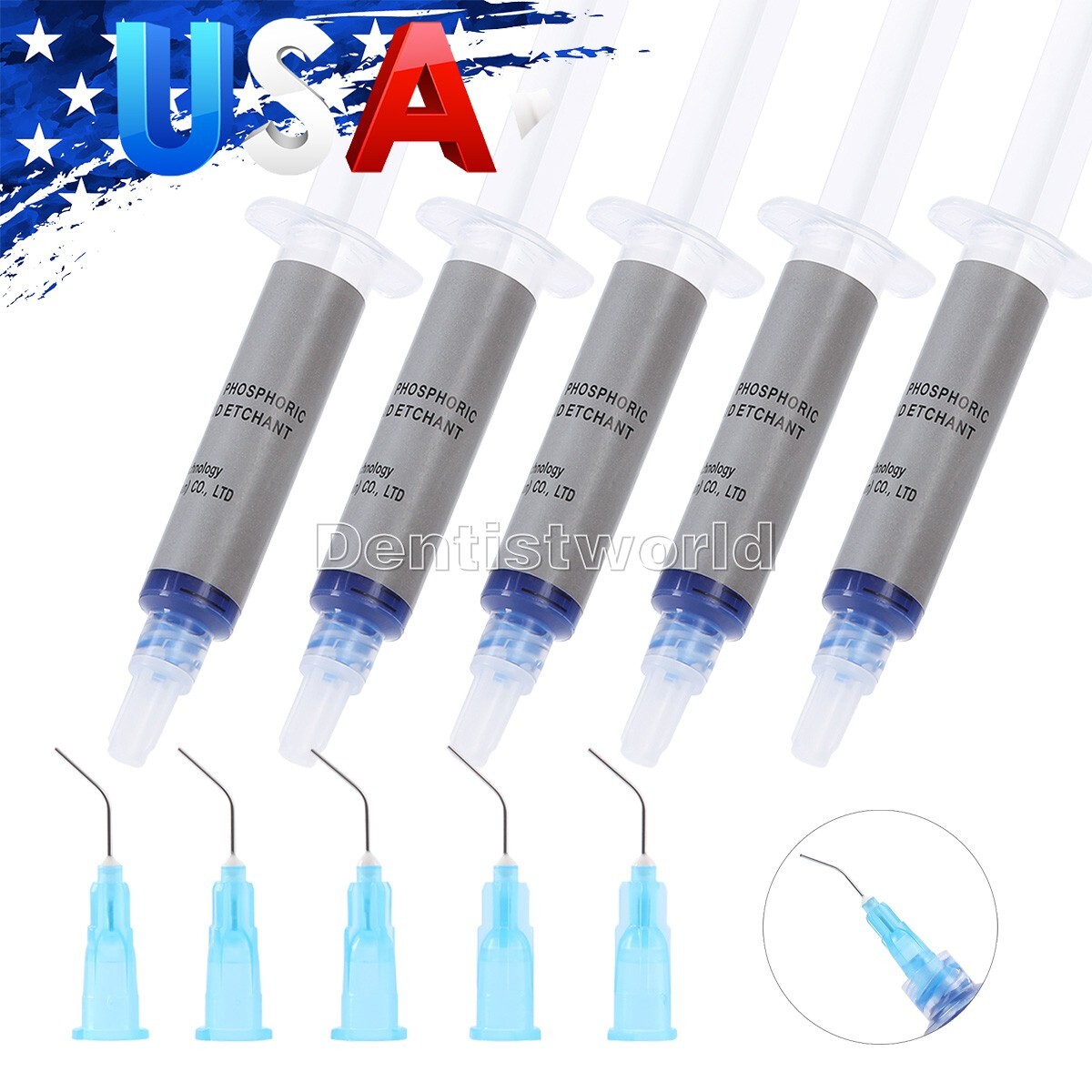 10Pcs Dental 37% Gel de Grabador de Ácido Fosfóric Compuesto F Esmalte y dentina