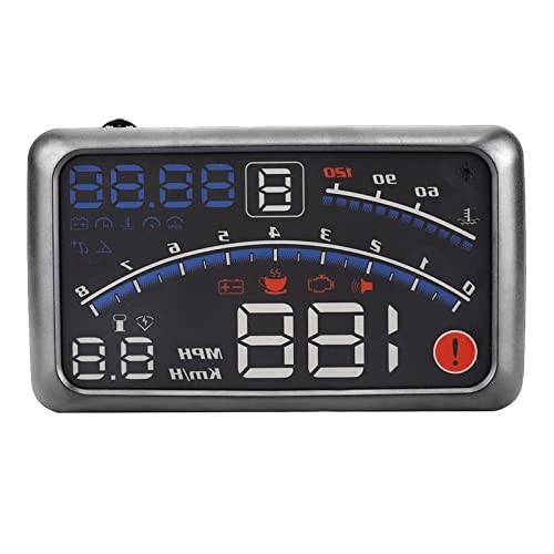 Car HUD Digital Speedometer Windshield MPH KM h Speed Limit Warning Plug and