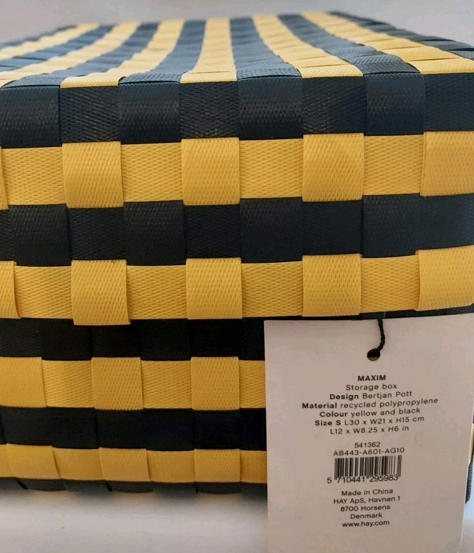 Hay Maxim Stripe Box s Yellow and Black Sewing Box and Storage Sewing Supply Box