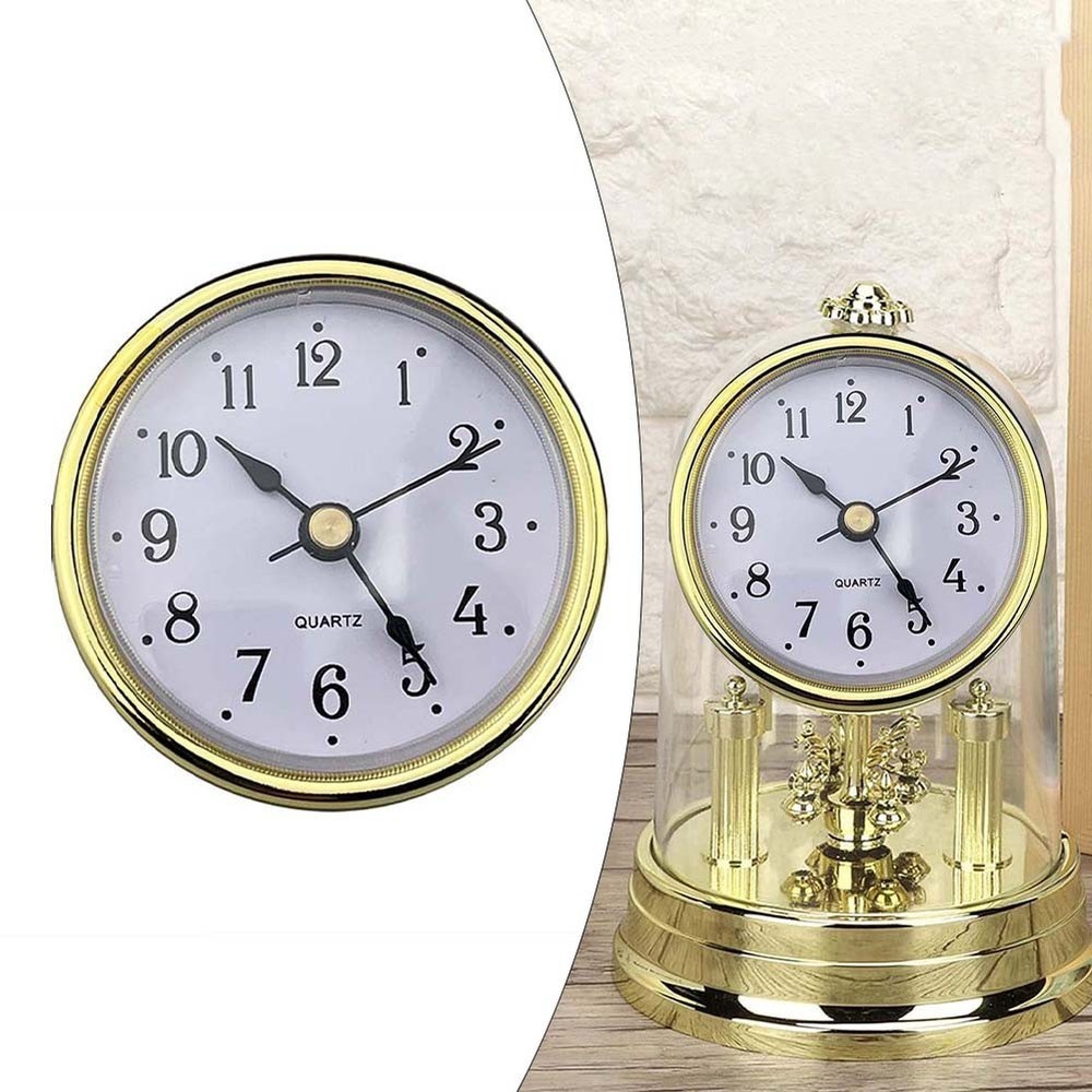 65MM Quartz Clock Insert Gold Border Arabic Numbers DIY Replacement