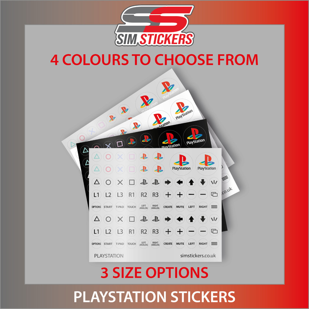 Round PlayStation Stickers Simulator Wheel/Button Box/Controller- 7.5mm 9mm 10mm