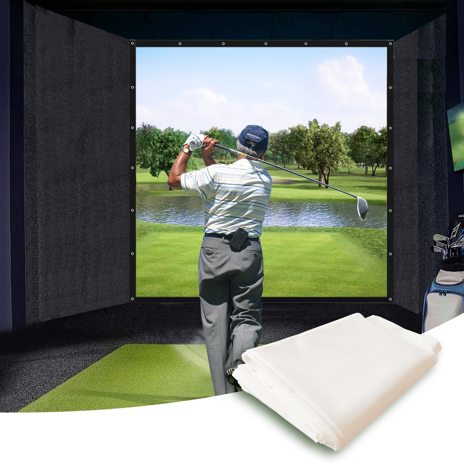 IMPACT SPORTS Golf Simulator Impact Screen 9'10'' Indoor DIY Golf Impact Screen