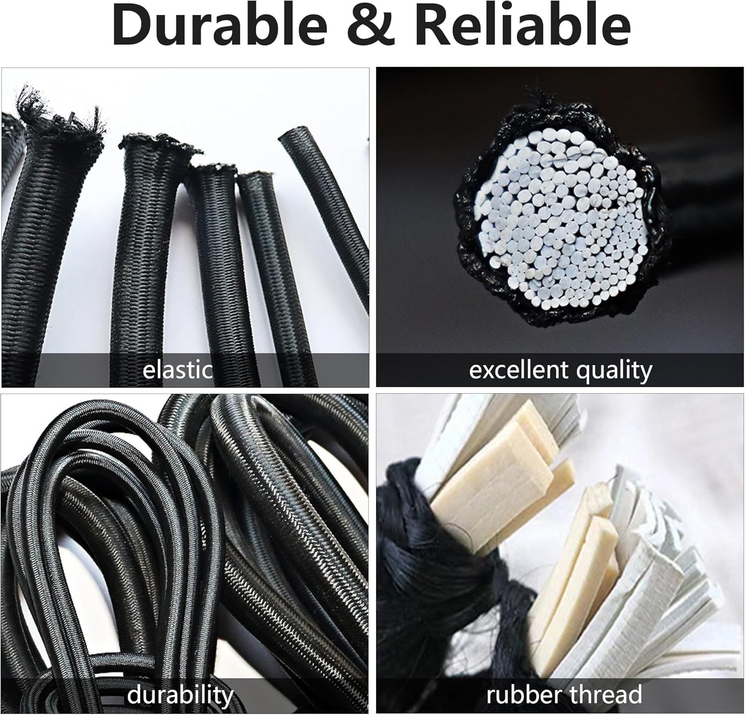 4" Inch Black Ball Bungee Bungie Cord Canopy Tarp Tie Downs Straps New Lot