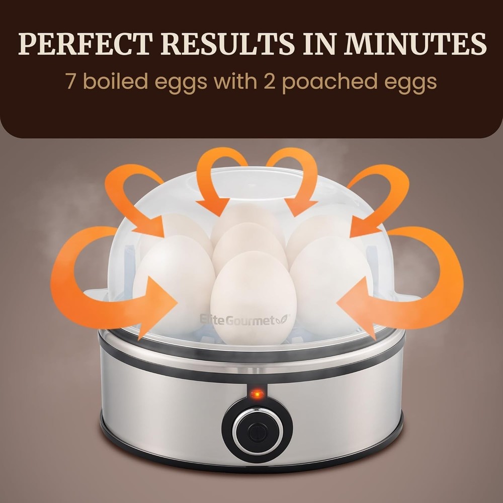 Versatile Egg Cooker - 7-Egg Capacity for Soft, Medium, Hard Boiled & Omelets