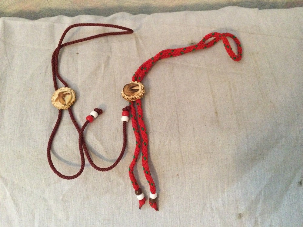 2 Deer Antler Bolo Ties