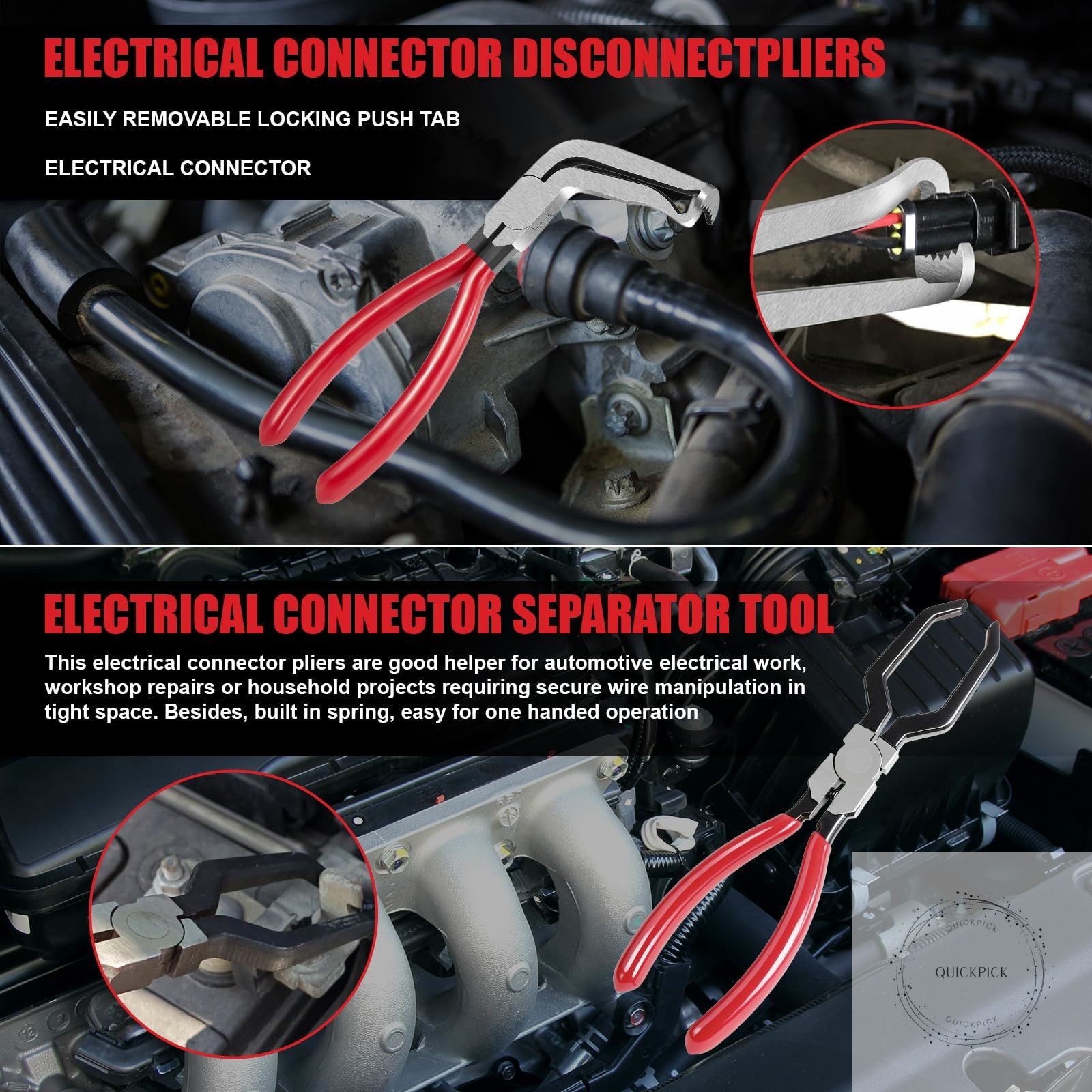 Electrical Disconnect Pliers Set, 5-Piece Professional #45 Steel Kit for Sensor