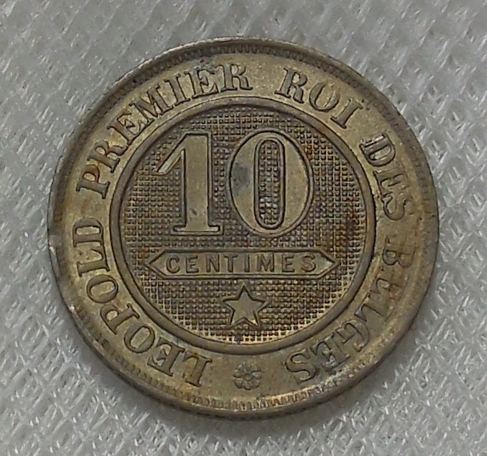1862 BELGIUM 10 CENTIMES COIN UNCIRCULATED