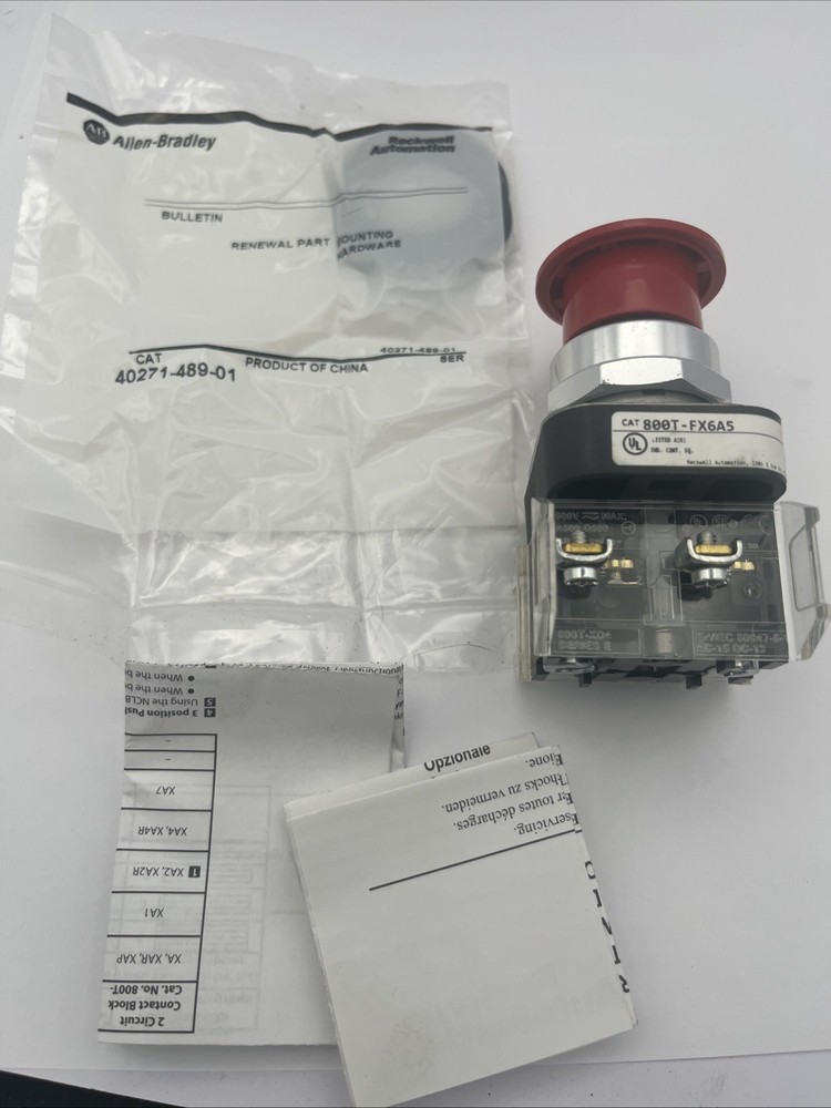 Allen-Bradley 800T-FX6A5 Push-Pull Device, Red , Non-Illuminated