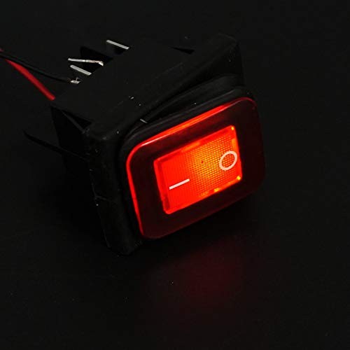 /2Pcs Waterproof DC12V Rocker Toggle Switch LED Light Illuminated 16A 4 Red