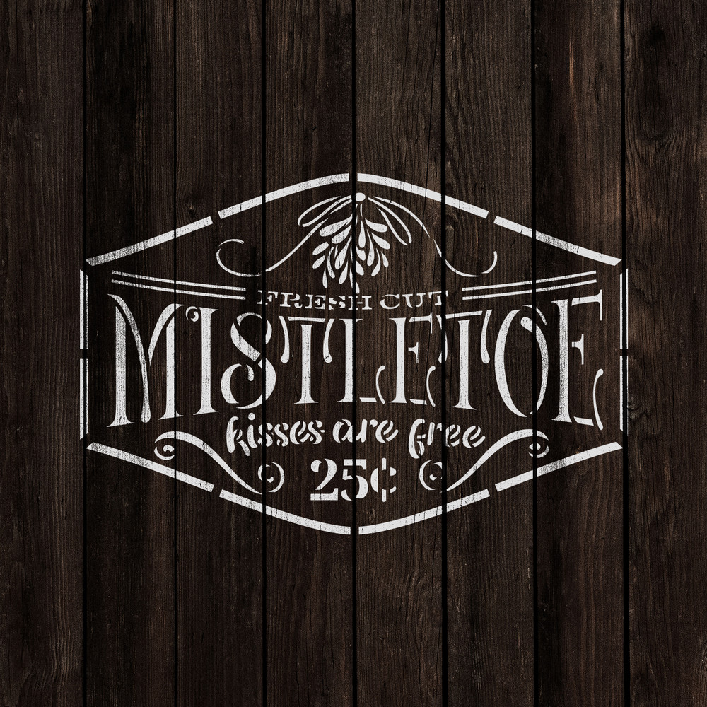 Fresh Cut Mistletoe Stencil - Durable & Reusable Mylar Stencils