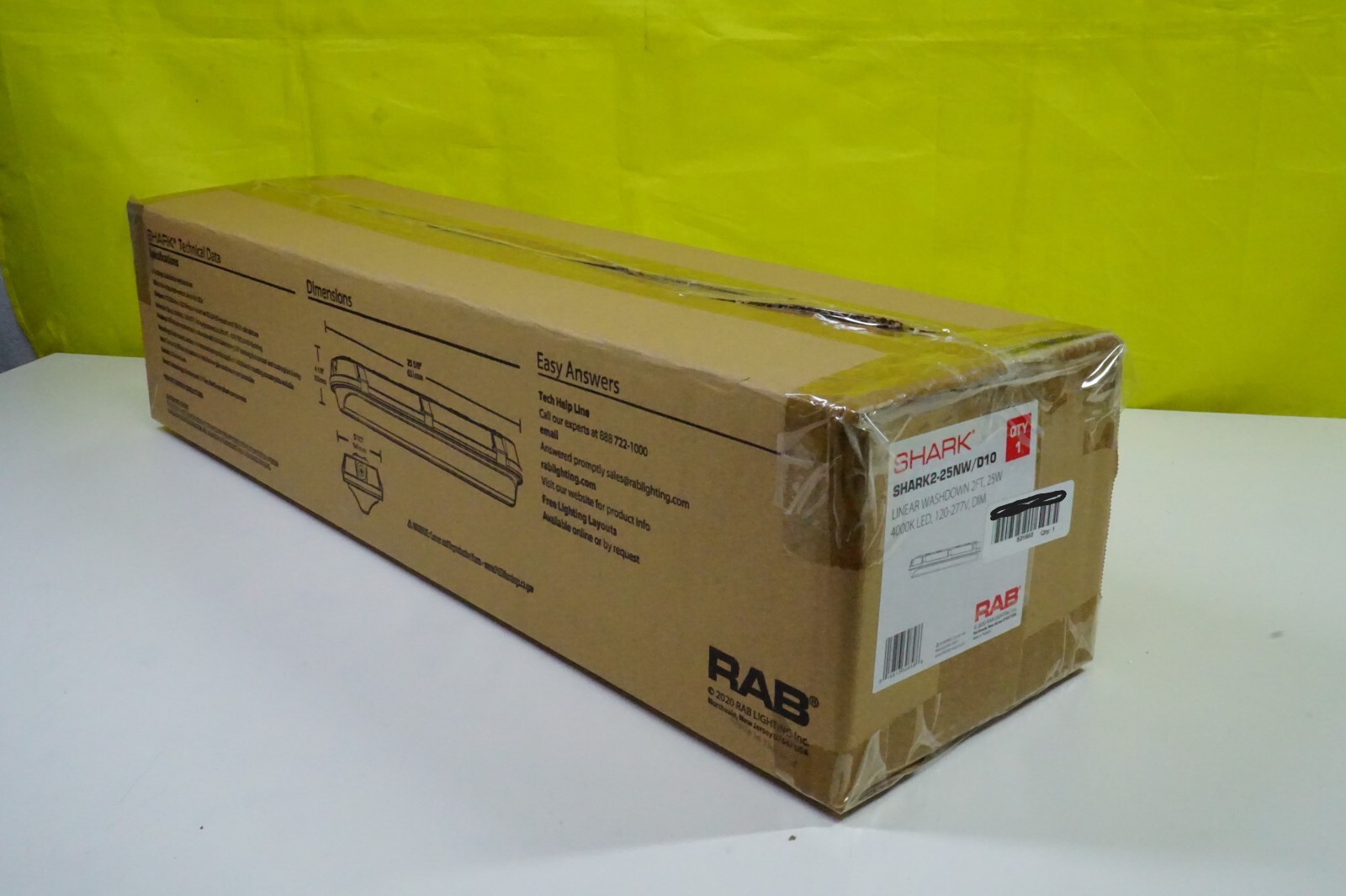 RAB, Shark2-25W/D10, LED Light Washdown Linear 2ft 25w 5000k 120-277v Hazardous