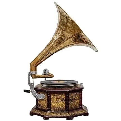 Vintage HMV Gramophone Fully Functional Working Phonograph, win-up record player