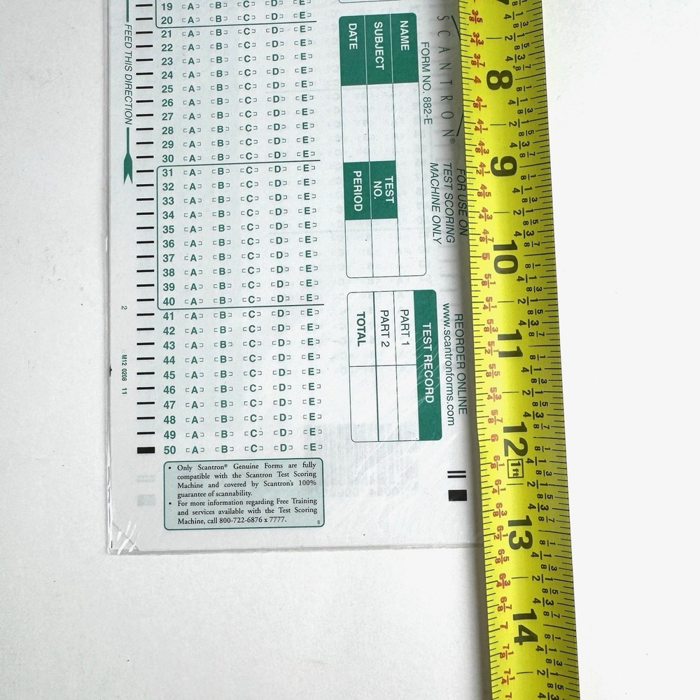 - 882-E Scantron Compatible Testing Sheet (6 Sheet Pack)