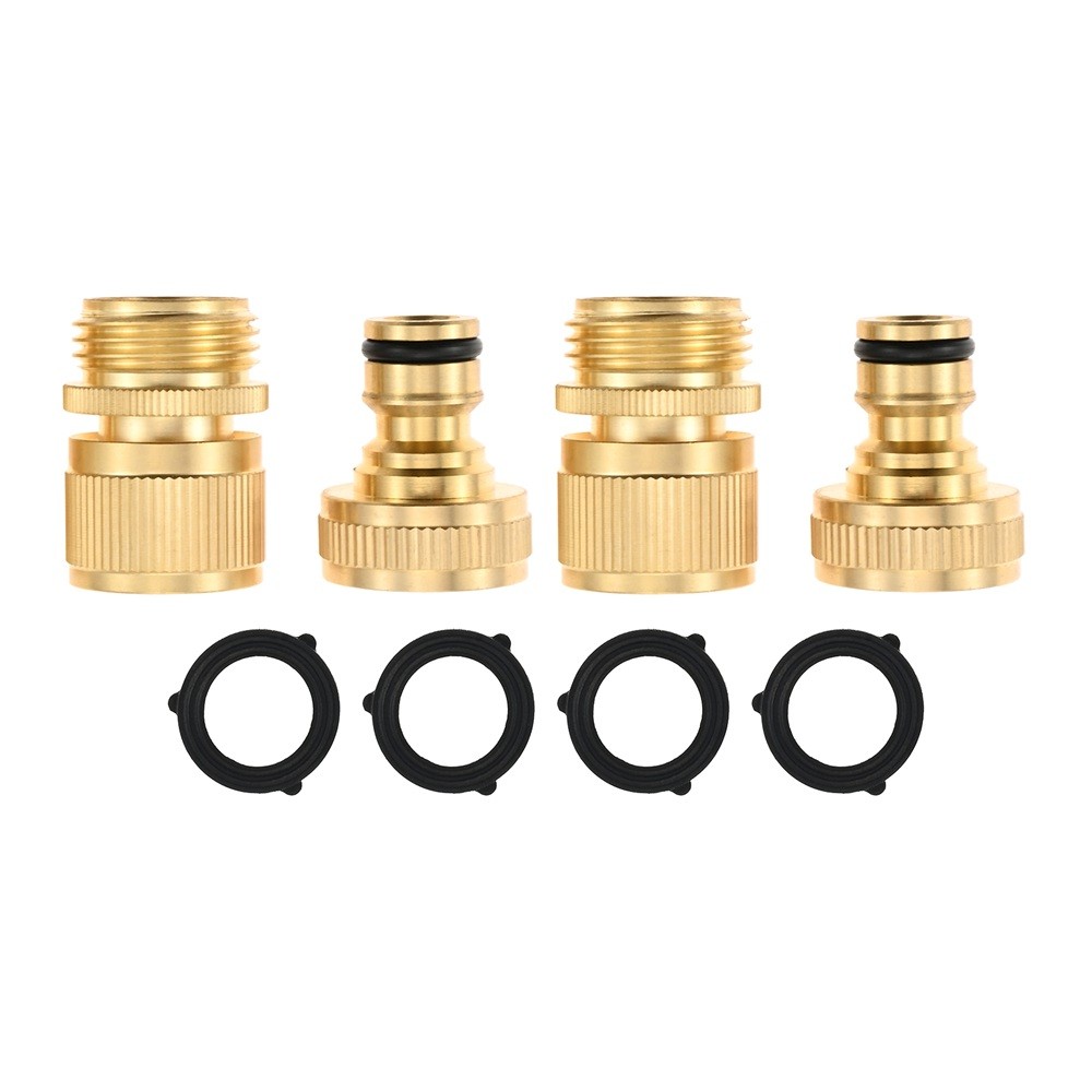 2Pack Garden Hose Quick Connector Solid Brass 3/4 inch GHT Quick Connect Release