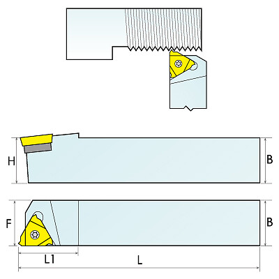 SER1000M16 EXTERNAL INDEXABLE THREADING TOOL HOLDER (2301-1000)