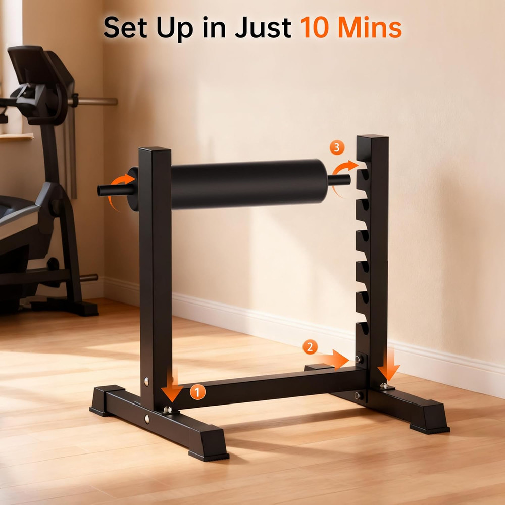 Bulgarian Split Squat Stand, 6-Level Adjustable Single Leg Squat Roller with 350
