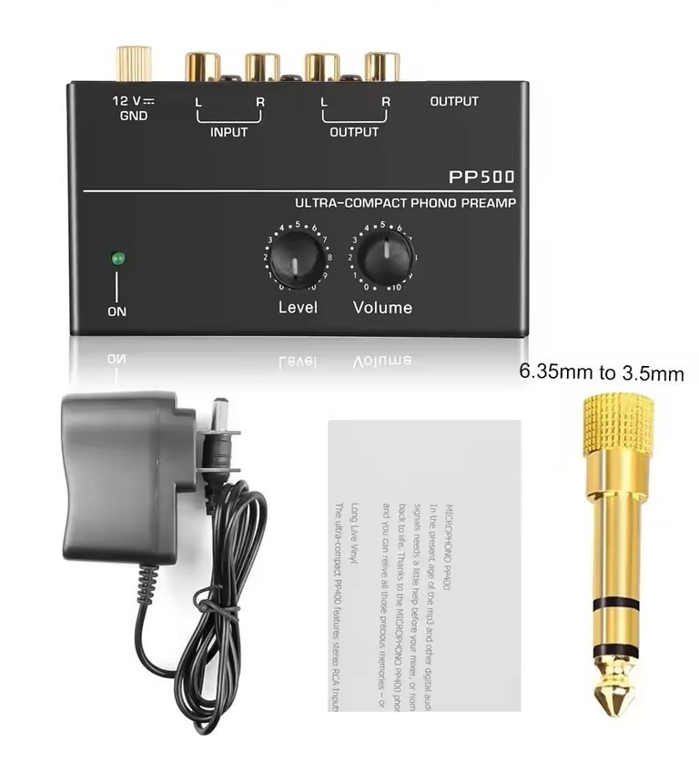 DLX PHONO PREAMP With Adjustable Level Out & Headphone Amp!! FREE RCA CABLE!