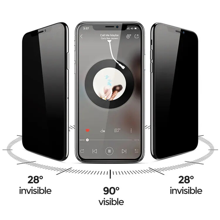 3X For iPhone 15 14 13 12 11 Pro Max XS Privacy Tempered Glass Screen Protector