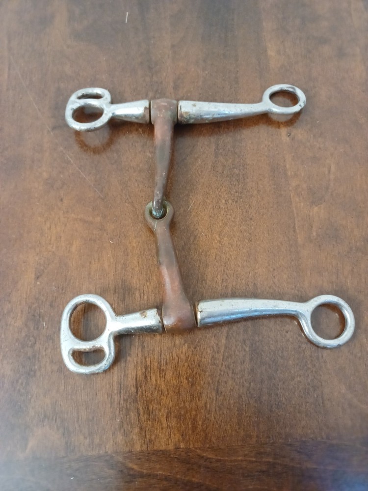 TOM THUMB LEVERAGE HORSE BIT NUTCRACKER ACTION STAINLESS COPPER INLAYS 5"