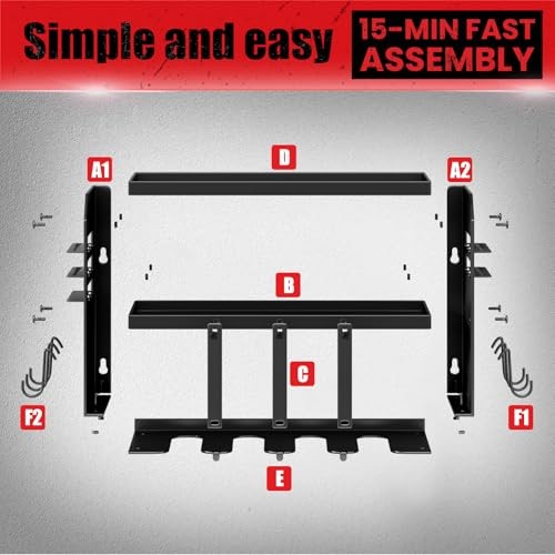Power Tool Organizer Wall Mount: Heavy Duty Storage Organization Stand black