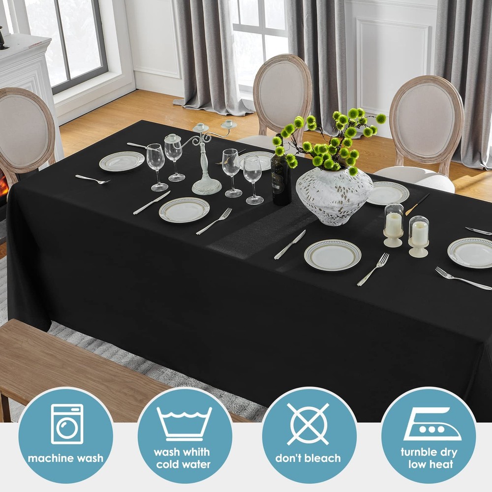 VidaFete 1 Pack Tablecloth 90 * 132inch Rectangle Table Cloth Polyester, Stain W