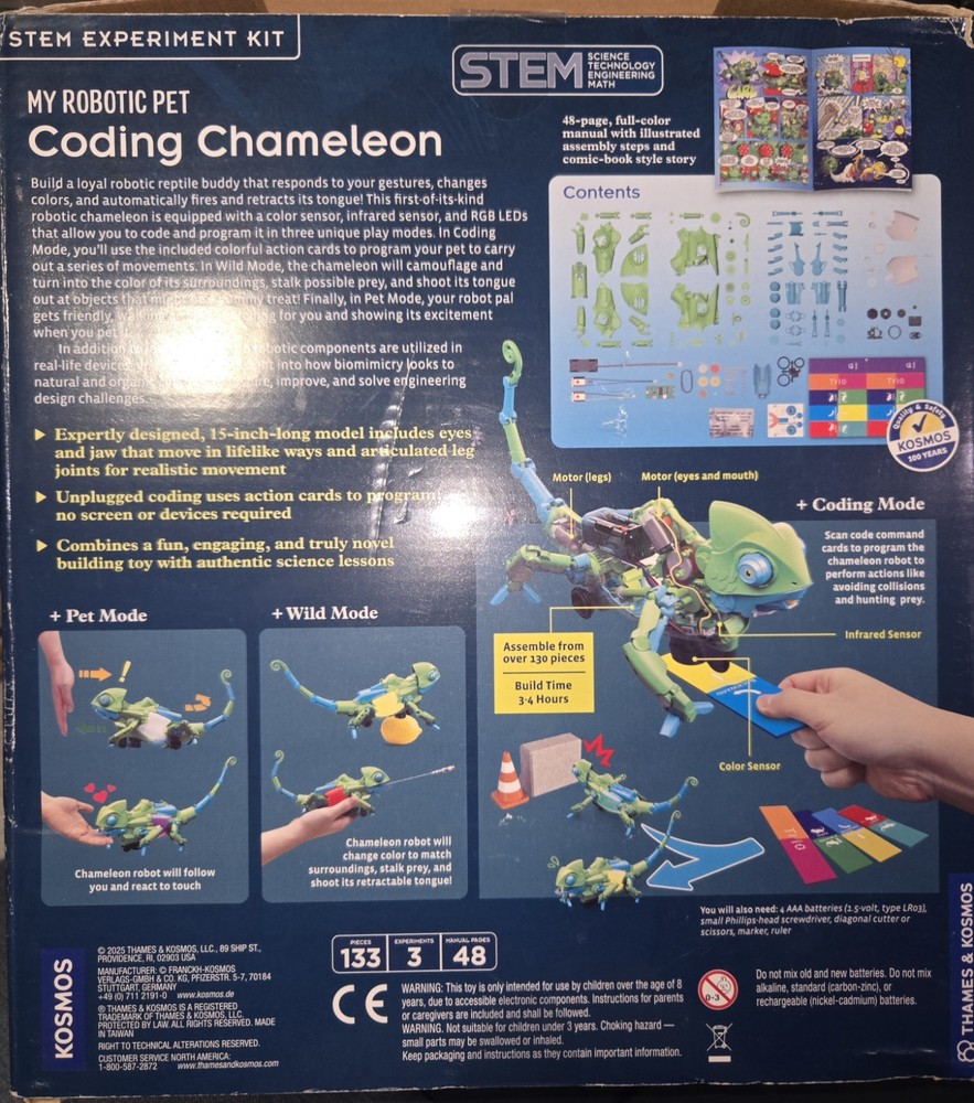 Thames & Kosmos Color-Sensing Robotic Pet Chameleon Robot Coding STEM Kit