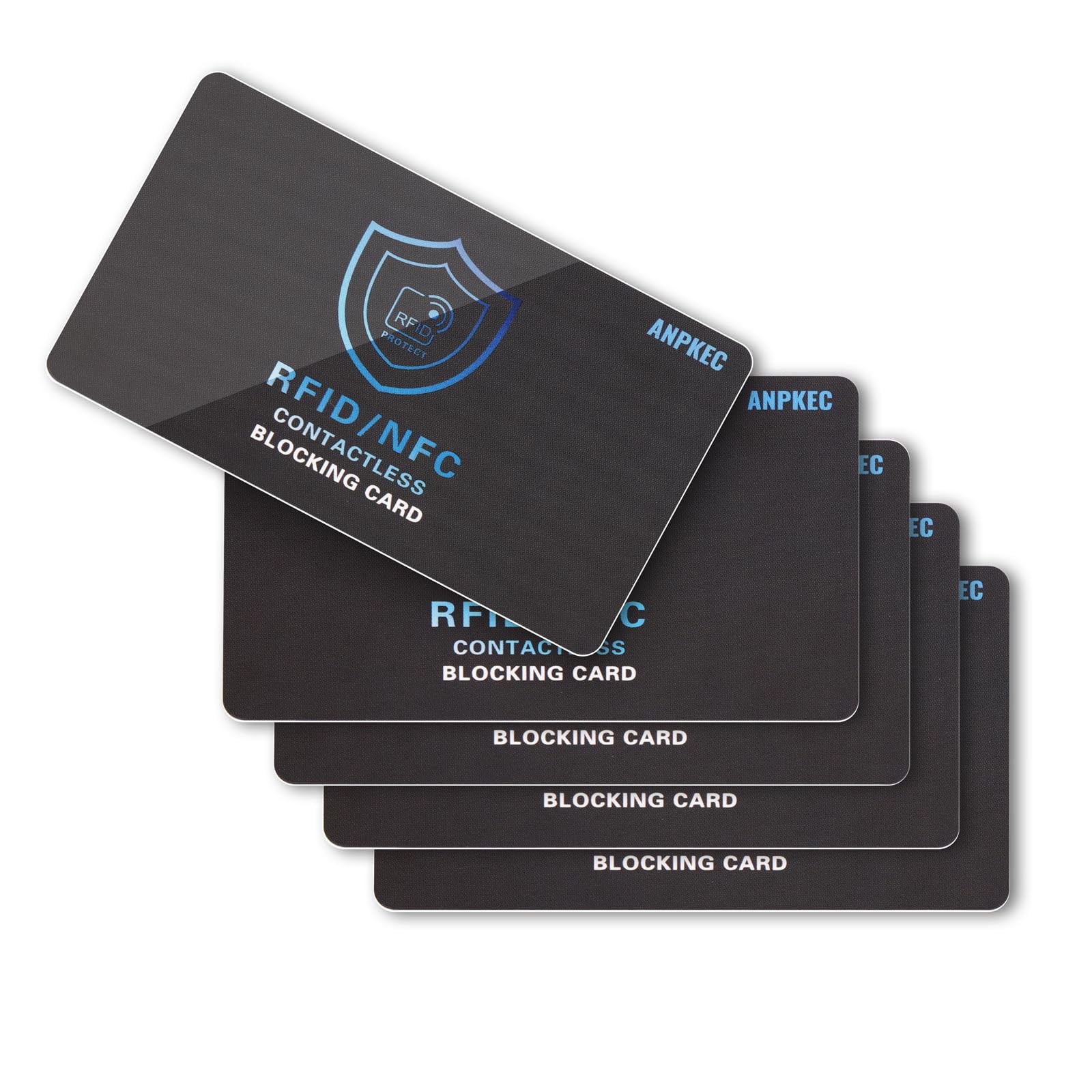 RFID Blocking Card – NFC Contactless Credit Debit Card Protector (5 Pack)