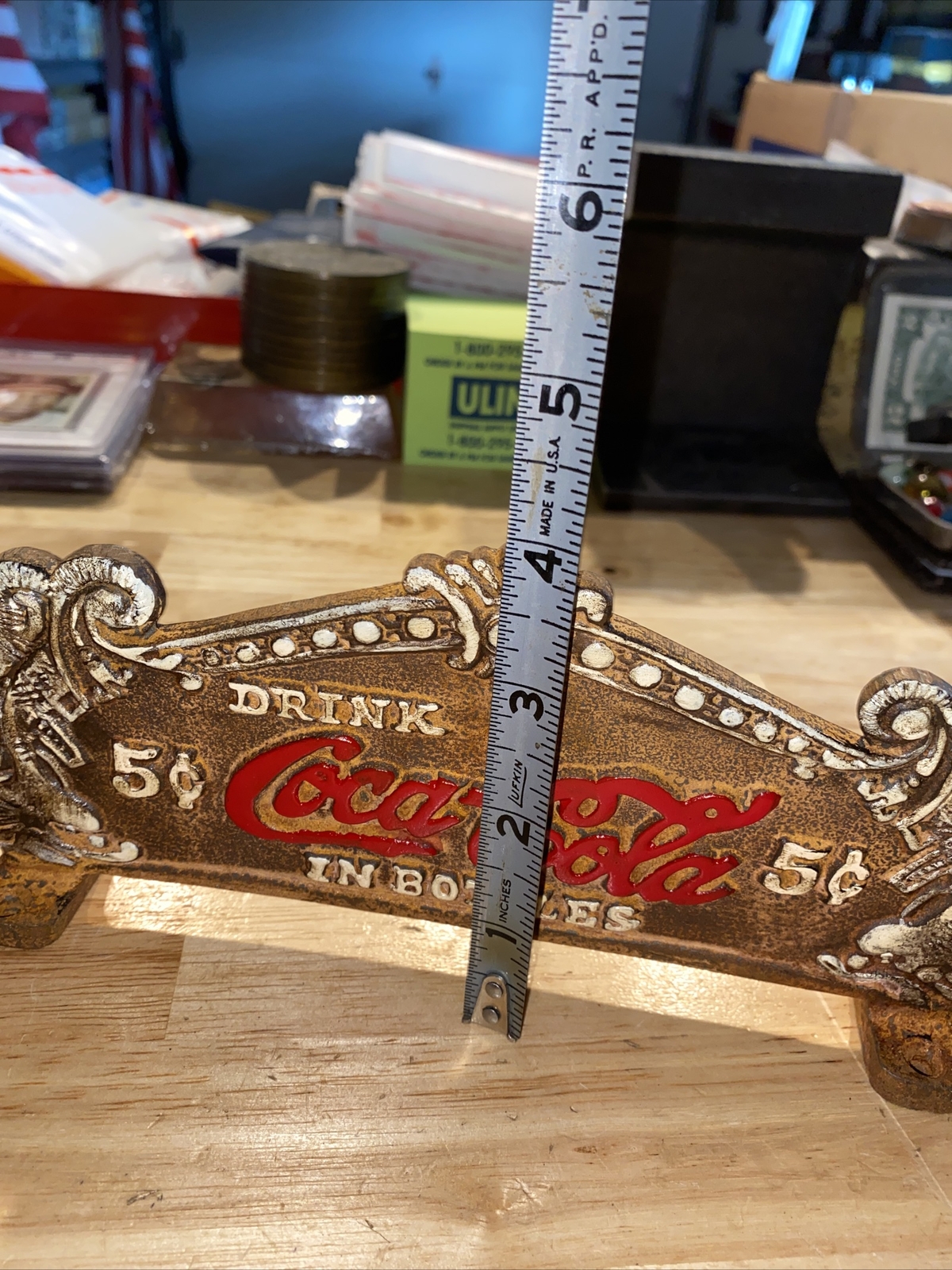 Coca Cola Cash Register Sign Solid Metal Plaque Patina Soda Man Cave Collector