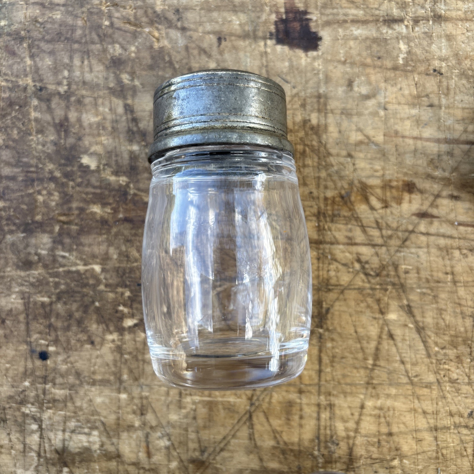 Antique Arte Italica Tavola SM Salt and Pepper with caddy Glass & 95% Pewter