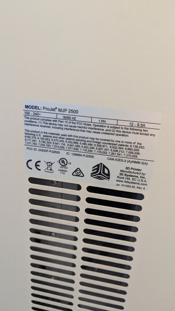 3D Systems PROJET MJP2500 3D Printer