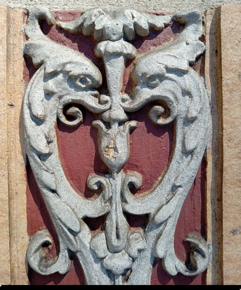 Architectural Terra Cotta Panel with Dolphins
