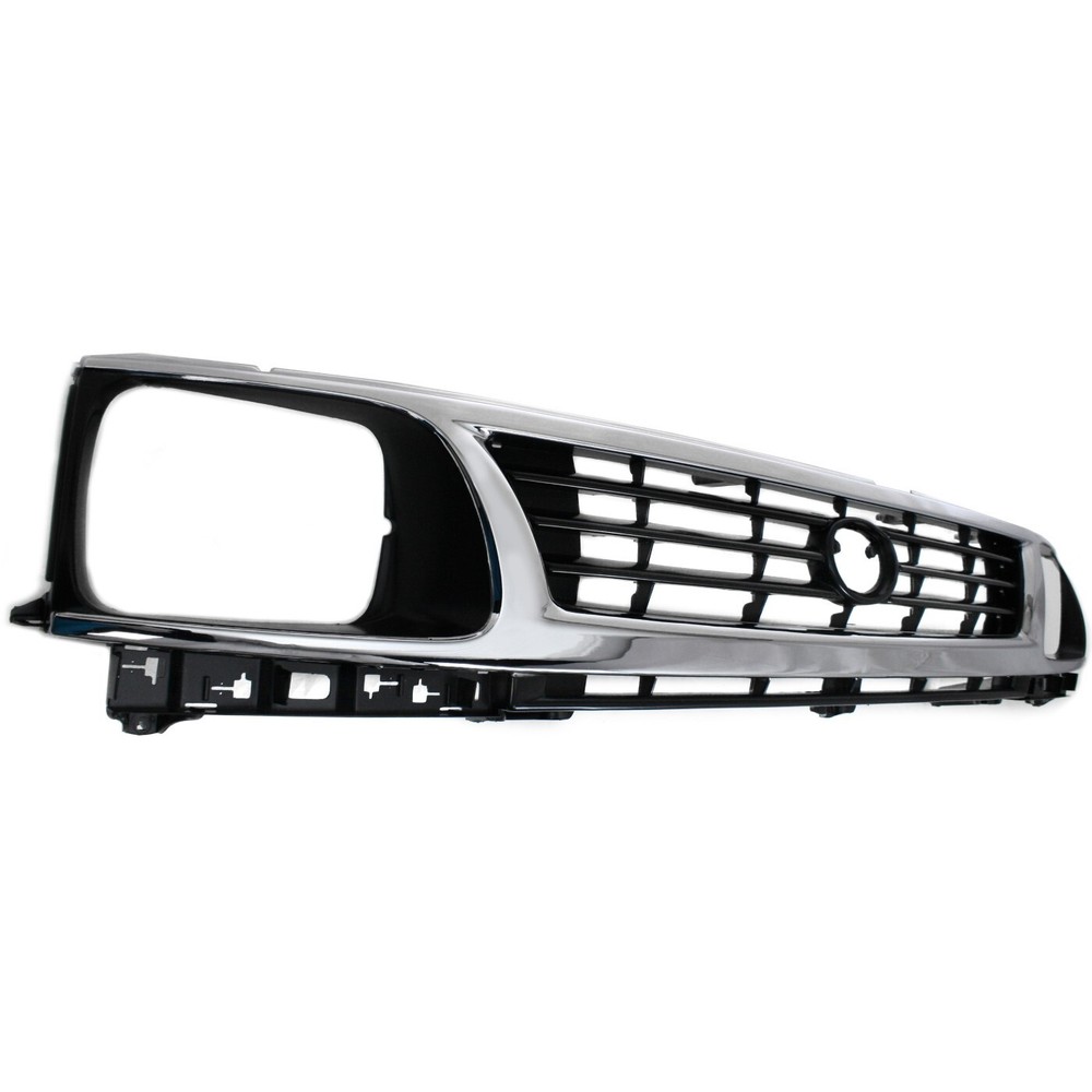 Grille For 95-96 Toyota Tacoma Chrome Shell w/ Black Insert Plastic