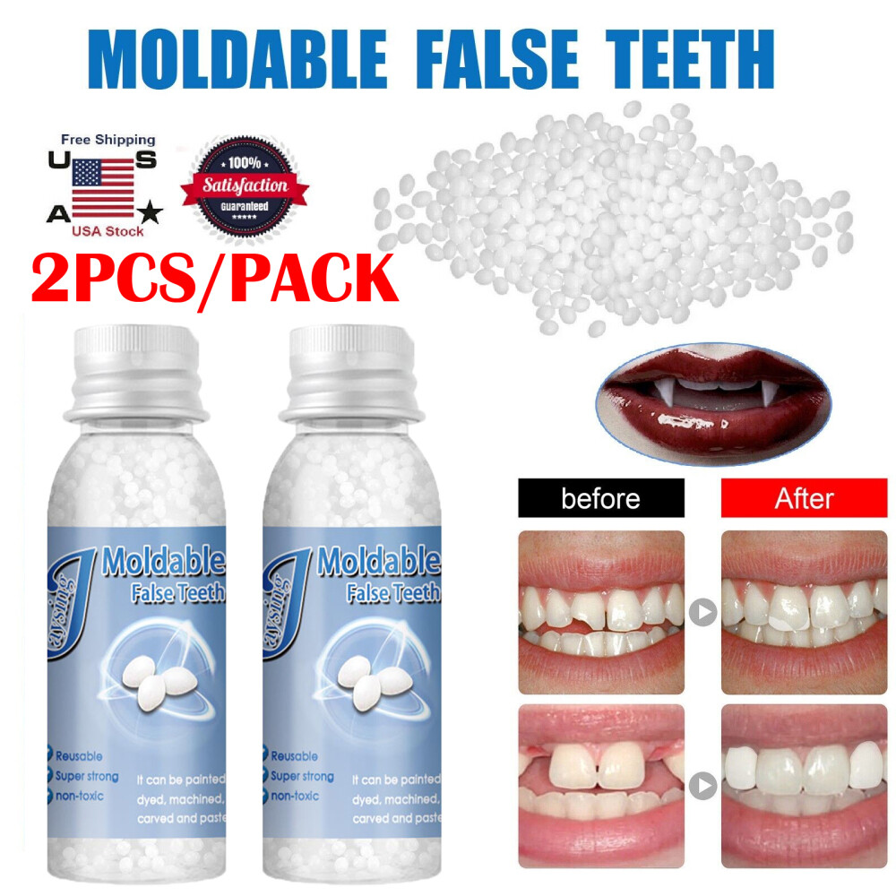 2XTemporary Tooth Repair Kit Teeth Gaps False Teeth Solid Glue Denture Adhesive