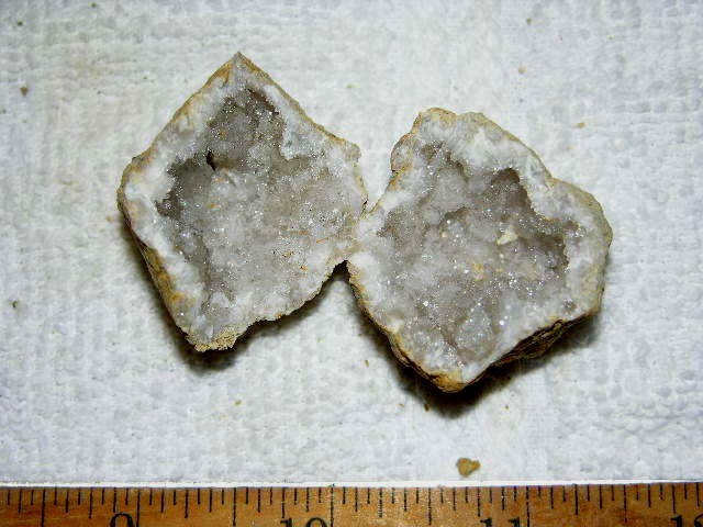 Geode pair opened with crystal centers 2 inch G24