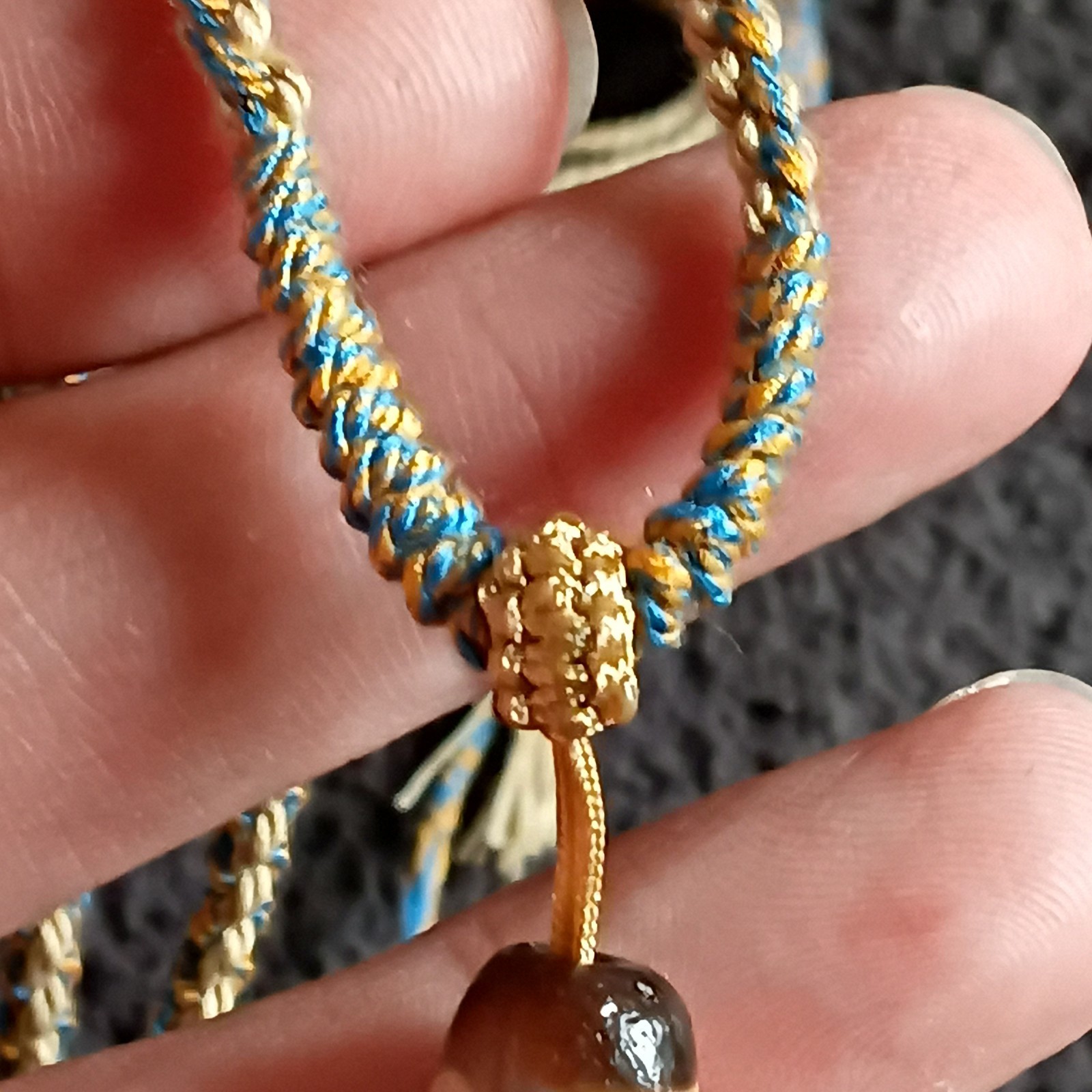 Tibetan Agate Pre 1800s 3 eye Dzi Bead Necklace