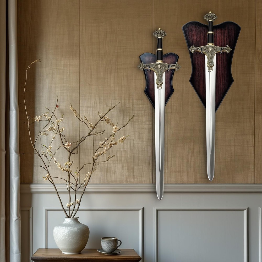 Sword Plaque Wall Mount Vertical Display Holder Adjustable Stand for Bow Medieva